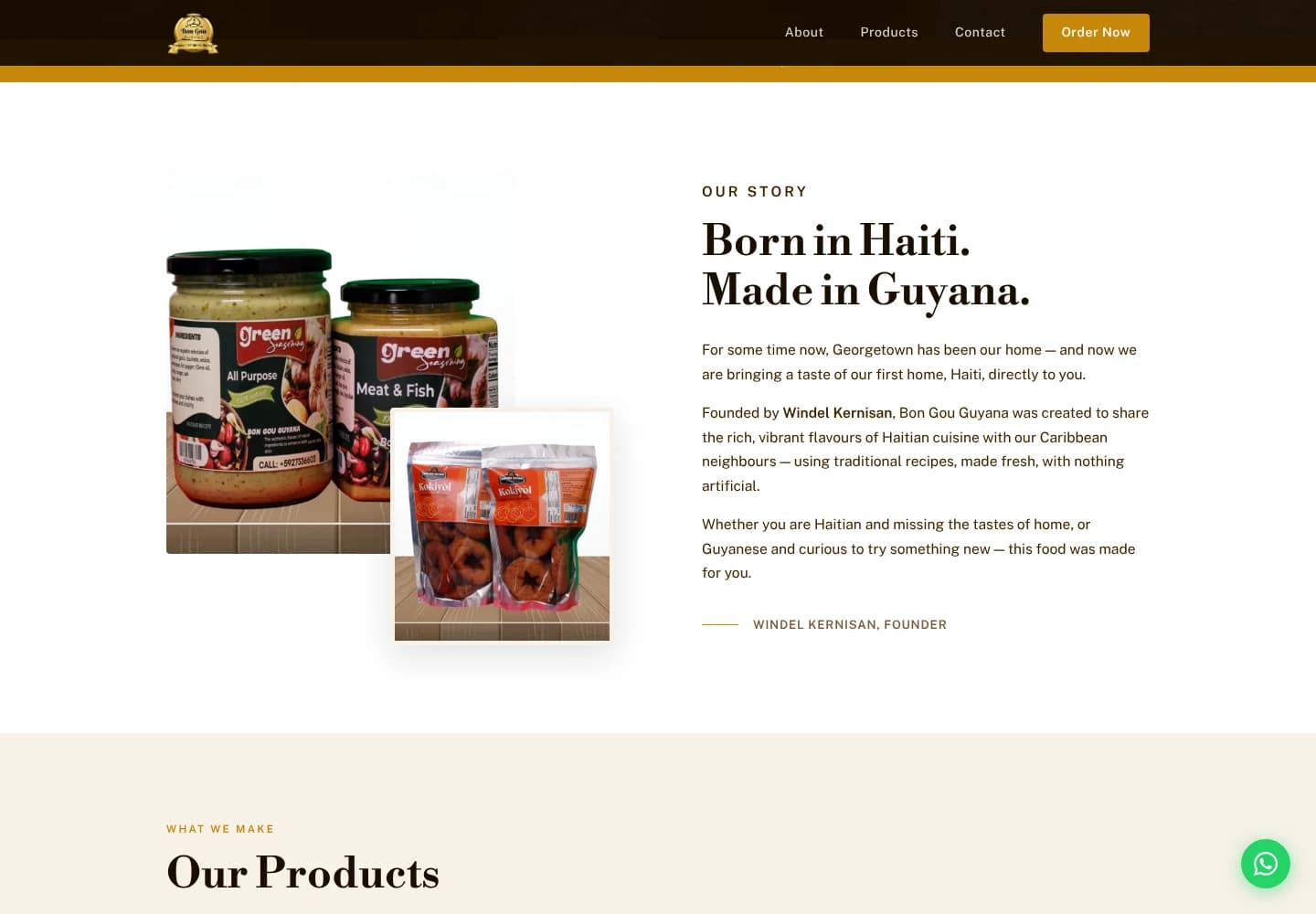Bon Gou Guyana about section describing the brand