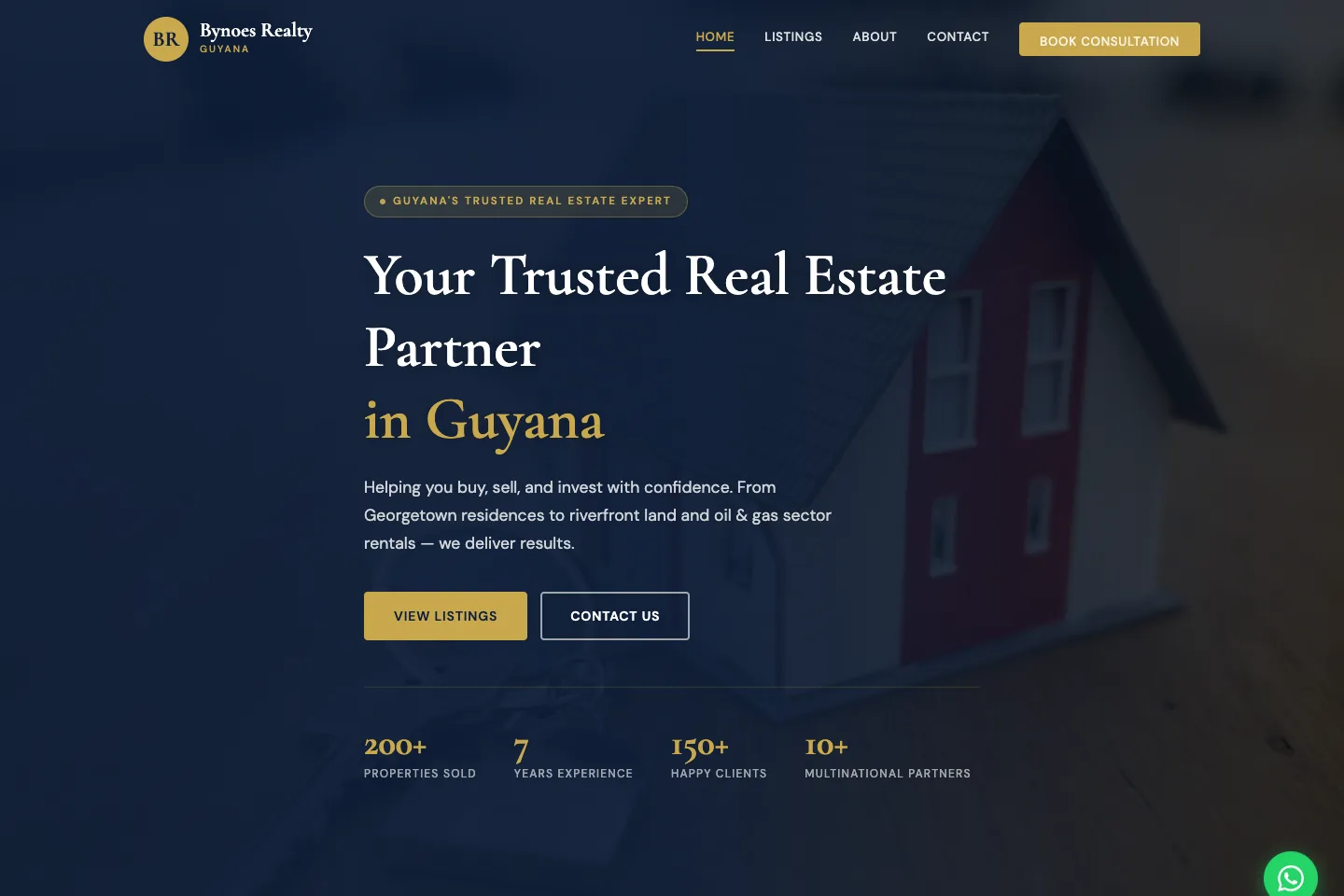 Bynoes Realty Guyana — Real Estate Listings Website — website preview screenshot