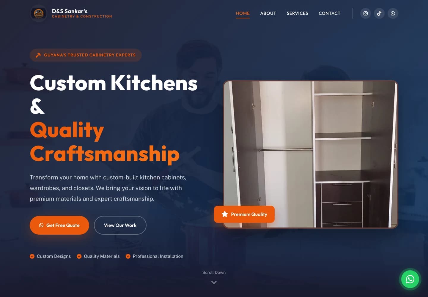 D&S Sankar's Establishment homepage on desktop